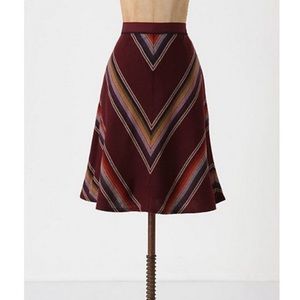 anthro | edme & esyllte pointedly skirt wool chevron stripe a-line 4